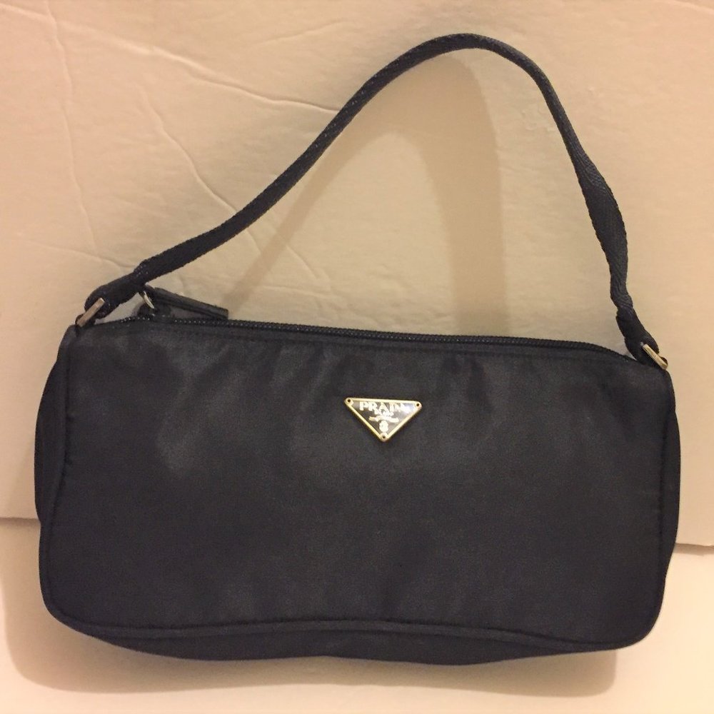 PRADA Black Nylon Petite Size Handbag